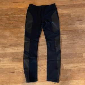 Rag & Bone Berliner Leather Trim Legging Pants Black 4